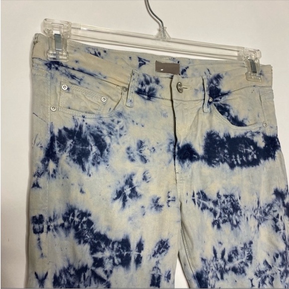 MOTHER Looker Skinny Jeans 27 Icebreaker Blue & White - Picture 5 of 13